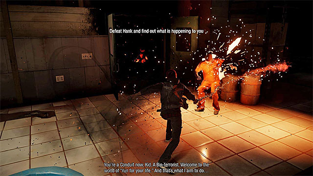 Attack Hank using the chain - Hank - Boss fights - inFamous: Second Son - Game Guide and Walkthrough