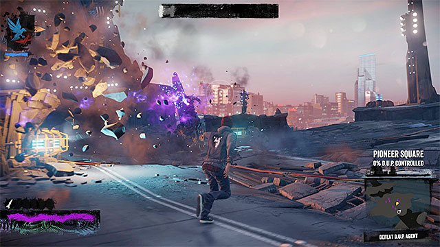 Use Phosphor Beam attack, but remember to regularly refill heavy ammunition supply - D.U.P. Agent - Boss fights - inFamous: Second Son - Game Guide and Walkthrough