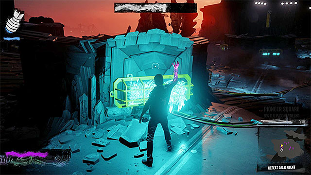 Do not absorb energy from neon lights while you are exposed for the boss's attacks - D.U.P. Agent - Boss fights - inFamous: Second Son - Game Guide and Walkthrough