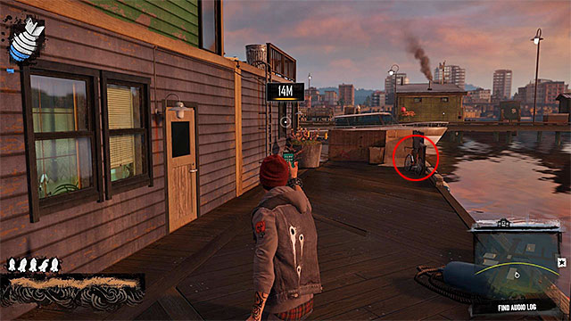 4) Audio Log - You have to reach one of wooden catwalks in marina - Pioneer Square - more difficult activities - City - inFamous: Second Son - Game Guide and Walkthrough