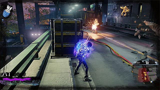 There is, among others, an elite soldier with a minigun in that area - Waterfront - more difficult activities - City - inFamous: Second Son - Game Guide and Walkthrough