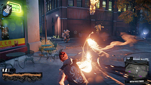 Use the strongest attacks and regularly refill energy reserves - Waterfront - District Showdown - City - inFamous: Second Son - Game Guide and Walkthrough