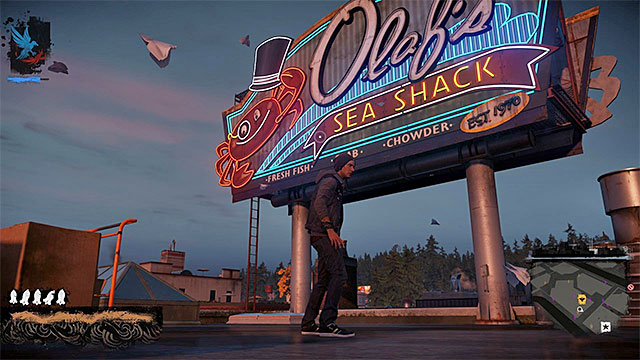 The starting point for missions from inFamous Paper Trail is the metal construction with two neon signs on its sides, as shown in the screenshot above - Chapter 1, part 1 - things to do in the game - inFamous Paper Trail - inFamous: Second Son - Game Guide and Walkthrough