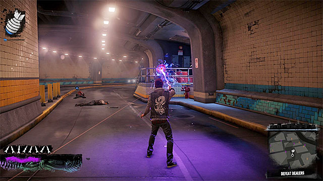 Defeat the drug dealers in the tunnel and examine the tracker drone - Chapter 1, part 2 - things to do in the game - inFamous Paper Trail - inFamous: Second Son - Game Guide and Walkthrough