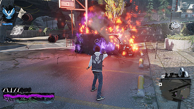 Blow up the vehicles that you find - Chapter 5, part 3 - things to do in the game - inFamous Paper Trail - inFamous: Second Son - Game Guide and Walkthrough