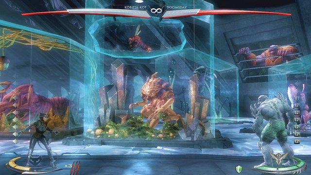 In the middle of the arena on the left there's an insect frozen in a piece of ice - Fortress of Solitude - Arenas - Injustice: Gods Among Us - Game Guide and Walkthrough