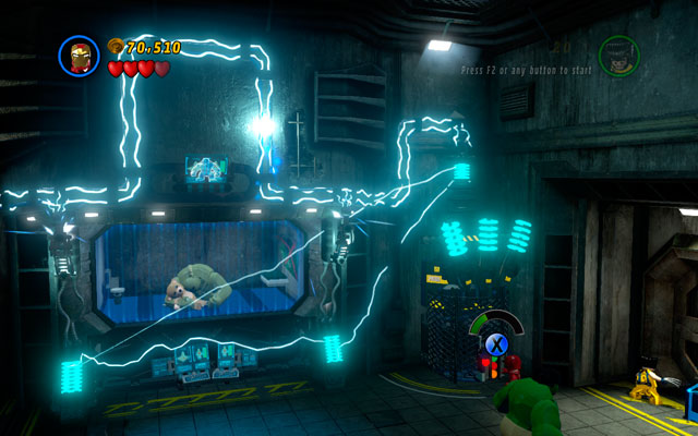 Defeat all opponents and head to the right - under the wall you will find some objects, that should be destroyed - Rock Up at the Lock Up - Walkthrough - LEGO Marvel Super Heroes - Game Guide and Walkthrough