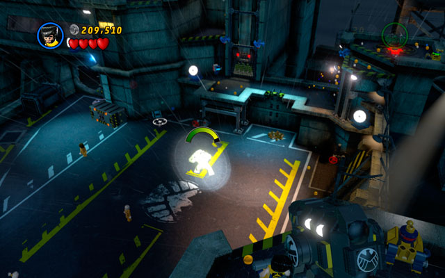 Climb on the wall as Wolverine, jumping between two white-and-blue walls to get to the top of the tower - Rock Up at the Lock Up - Walkthrough - LEGO Marvel Super Heroes - Game Guide and Walkthrough