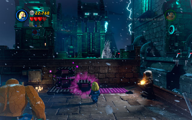 When it is done, destroy other objects lying in the area, then switch into Invisible Woman to build some violet bricks from them - Doctor in the House - Walkthrough - LEGO Marvel Super Heroes - Game Guide and Walkthrough