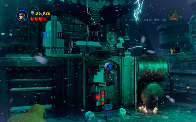 On the new location defeat all enemies, then choose the Thing and yank two green handles placed on the wall - Doctor in the House - Walkthrough - LEGO Marvel Super Heroes - Game Guide and Walkthrough