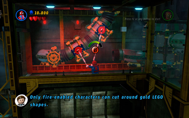 When it is done, approach to the golden wall and slice it with your fire beam - in this way you will create a proper passage to the next room - That Sinking Feeling - Walkthrough - LEGO Marvel Super Heroes - Game Guide and Walkthrough