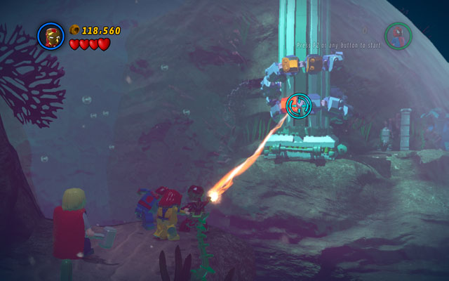 The way to the next part of the location will be blocked by the wall with a silver manhole - That Sinking Feeling - Walkthrough - LEGO Marvel Super Heroes - Game Guide and Walkthrough