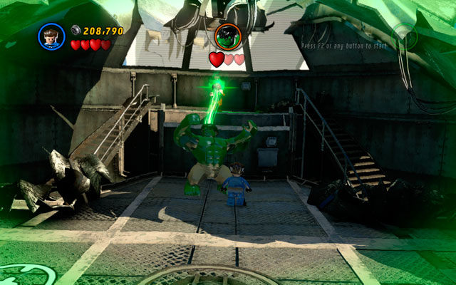 In the last round you must defeat Hulk - hit him hard, finally making him unconscious - Taking Liberties - Walkthrough - LEGO Marvel Super Heroes - Game Guide and Walkthrough