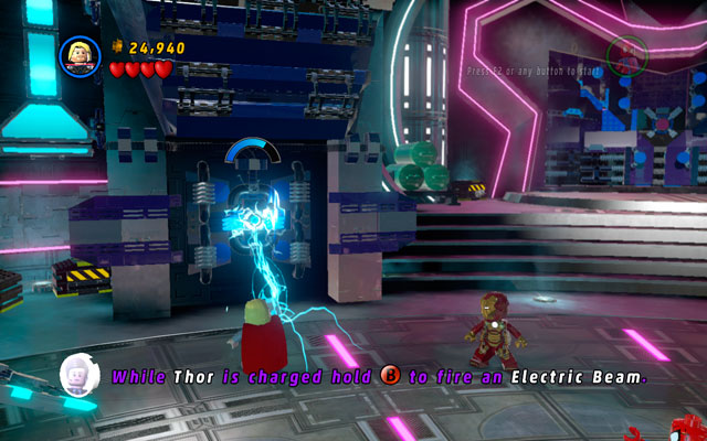 Turn left and look for the another silver wall - Magnetic Personality - Walkthrough - LEGO Marvel Super Heroes - Game Guide and Walkthrough