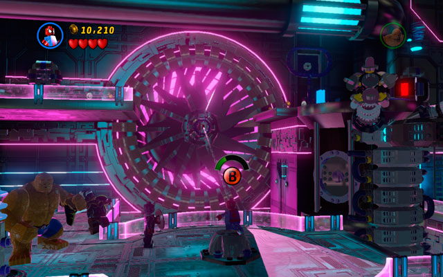 At the beginning of the mission defeat all nearby enemies (very numerous), then go to the interior part of the room and turn right - A Doom With a View - Walkthrough - LEGO Marvel Super Heroes - Game Guide and Walkthrough