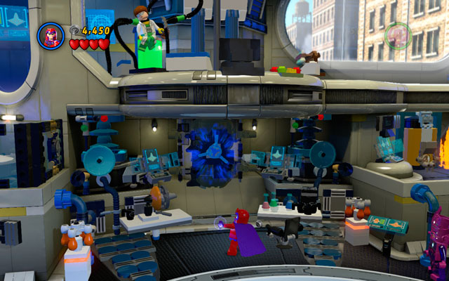 On the beginning of the stage choose Magneto and turn the valve located on the wall - Times Square Off - Minikit Sets - LEGO Marvel Super Heroes - Game Guide and Walkthrough