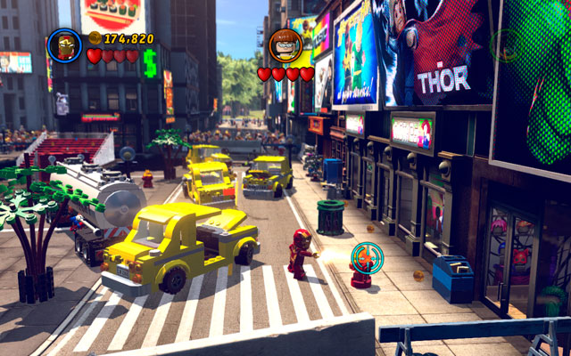 To receive the last minikit, you must melt all five red-and-gold hydrants, located on the opposite parts of the location (four can be found on the corners and fifth is located near to the centre) - Times Square Off - Minikit Sets - LEGO Marvel Super Heroes - Game Guide and Walkthrough
