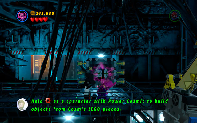 During the fight with Venom fly to the upper floor and destroy all obstacles found there - Exploratory Laboratory - Minikit Sets - LEGO Marvel Super Heroes - Game Guide and Walkthrough
