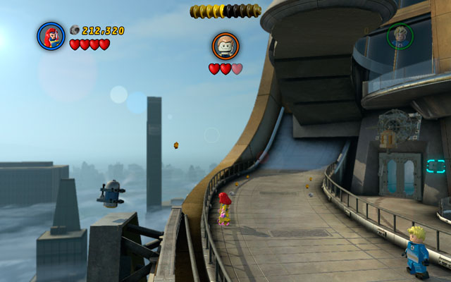 Turn to the left once more, so you can see a minikit floating above the abyss - Rebooted, Resuited - Minikit Sets - LEGO Marvel Super Heroes - Game Guide and Walkthrough