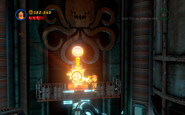 The last altar is located on the right, at the podium near to the deadly laser machine - Red Head Detention - Minikit Sets - LEGO Marvel Super Heroes - Game Guide and Walkthrough