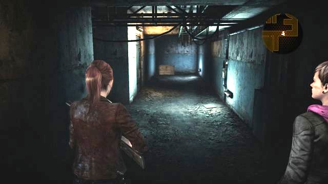 In the corridor to the left, there is a Document. - Escape the facility - activate power supply - Penal Colony - Claire - Resident Evil: Revelations 2 - Game Guide and Walkthrough