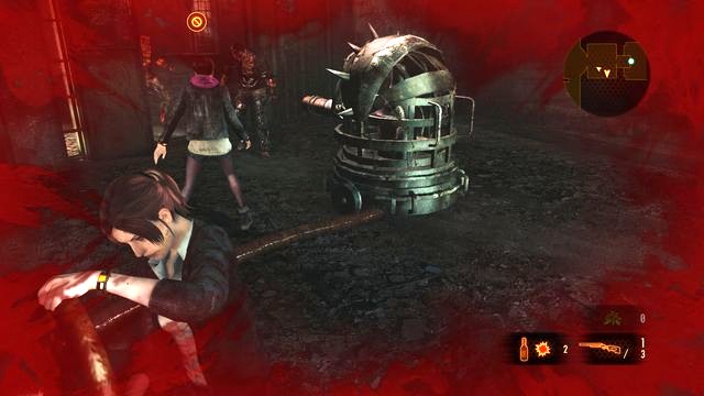 After you defeat the opponent, click the gear in place, which opens the gate ahead and - Escape the facility - activate the mechanism - Penal Colony - Claire - Resident Evil: Revelations 2 - Game Guide and Walkthrough