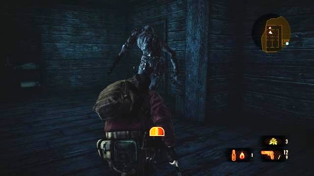 The enemy is going back and forth so, it is easy to get the right moment to get him from behind. - Find another way - Penal Colony - Barry - Resident Evil: Revelations 2 - Game Guide and Walkthrough