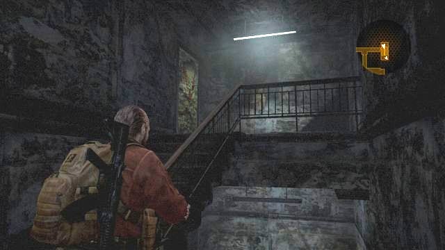 With the drill, you can drill through the door at the top level of the building. - Important choice - Pedro - Resident Evil: Revelations 2 - Game Guide and Walkthrough