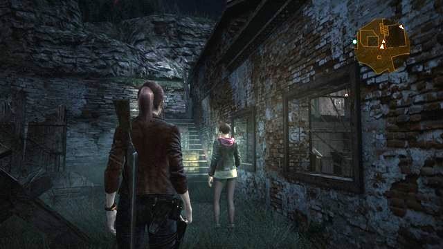 If you go under the stairs, you get to the back of the building. - Explore the area - Contemplation- Claire - Resident Evil: Revelations 2 - Game Guide and Walkthrough