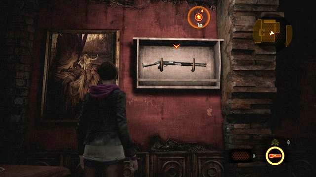 A more interesting thing, however, is the shotgun on the wall, right next to the big painting (the screenshot) - Go to the tower - Contemplation- Claire - Resident Evil: Revelations 2 - Game Guide and Walkthrough