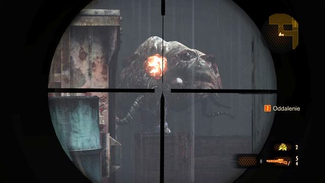Using the sniper rifle is the most reliable way to eliminate the monstrosity. - Go to the tower - cont. - Contemplation - Barry - Resident Evil: Revelations 2 - Game Guide and Walkthrough