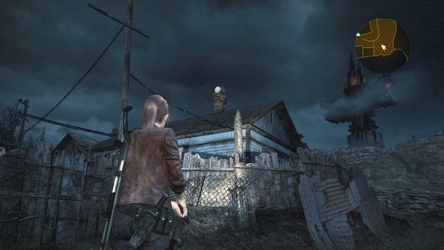 While exploring the fishing village, go towards the beach and locate the blue house right next to it - Contemplation - Claire - Tower emblems - Resident Evil: Revelations 2 - Game Guide and Walkthrough