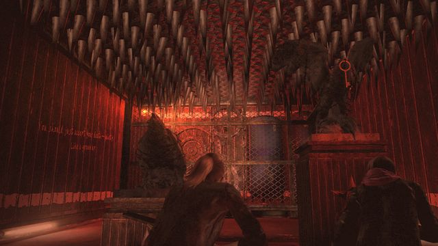 The spikes will destroy the bigger statue. You can stop them by putting the eye back into the place. - Find Neil - Judgement - Claire - Resident Evil: Revelations 2 - Game Guide and Walkthrough