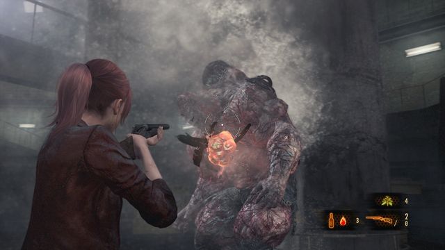 When you heat Neil to the right temperature, he will try to cool down by destroying the water tanks - Fight with Neil - Judgement - Claire - Resident Evil: Revelations 2 - Game Guide and Walkthrough