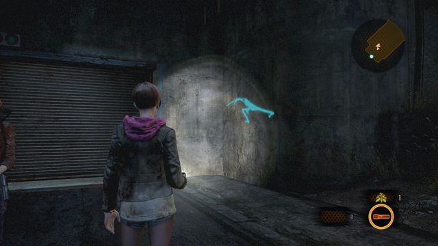 Right after beginning the episode, before opening the gate and entering the Factory territory - look at the wall on the right - Kafka Drawings (Moira) - Judgement - Resident Evil: Revelations 2 - Game Guide and Walkthrough