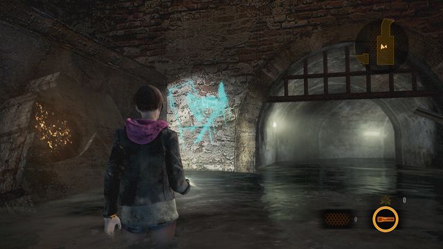 After escaping the burning Factory, before entering the sewers, look at the wall on the left - Kafka Drawings (Moira) - Judgement - Resident Evil: Revelations 2 - Game Guide and Walkthrough