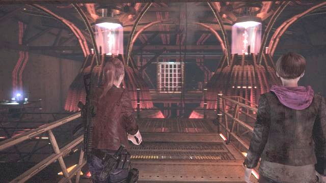 Use the table to upgrade your weapons (if you have the parts necessary), take the bottle, uncover Kafka drawing and go down. - Run from the monument - Metamorphosis - Claire - Resident Evil: Revelations 2 - Game Guide and Walkthrough