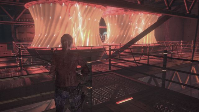 On lower level, near the boxes, you will face other invisible enemies. - Run from the monument - Metamorphosis - Claire - Resident Evil: Revelations 2 - Game Guide and Walkthrough