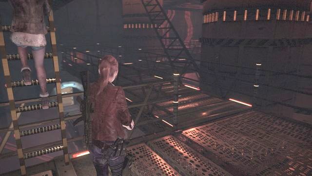 After walking down from the ladder watch out as you will face your first opponent quickly after. - Run from the monument - Metamorphosis - Claire - Resident Evil: Revelations 2 - Game Guide and Walkthrough