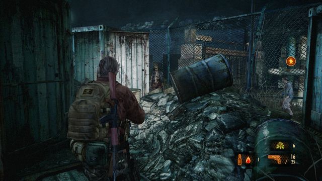Try to use Natalie to lure zombies out of the container, it will allow you to kill them as Barry. - Go to the top of the cliff - Metamorphosis - Barry - Resident Evil: Revelations 2 - Game Guide and Walkthrough
