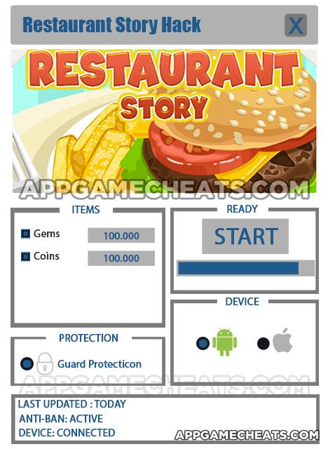 Cheat codes for restaurant story game