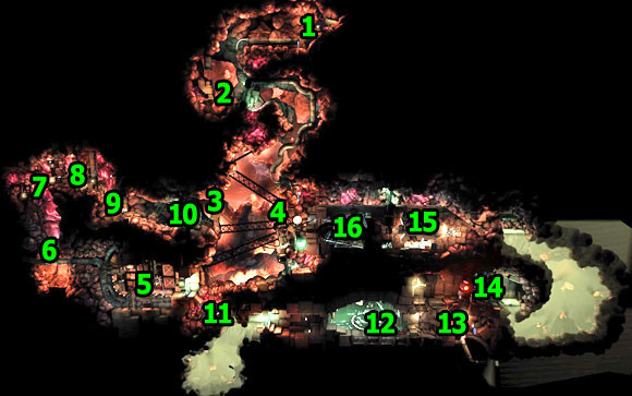 Illustrative map of level - Mines - Walkthrough - Unmechanical - Game Guide and Walkthrough