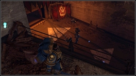 With your new toy, get to the other side of the door, and kill all orcs standing on platforms[1] - 2 - Against all - p. 2 - Walkthrough - Warhammer 40,000: Space Marine - Game Guide and Walkthrough
