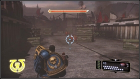 After a while, youll reach the place, from where you have to jump down to small trough [1] - 5 - Inquisitor - Walkthrough - Warhammer 40,000: Space Marine - Game Guide and Walkthrough
