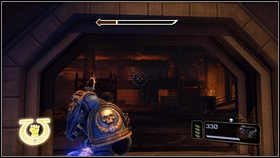 After opening the second gate, hide behind the wall quickly [1] - 13 - Wake the Sleeping Giant - Walkthrough - Warhammer 40,000: Space Marine - Game Guide and Walkthrough