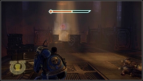 When you jump down, a creating portals wizard appears on the opposite side of the chamber[1] - 15 - Prince of Daemons - Walkthrough - Warhammer 40,000: Space Marine - Game Guide and Walkthrough
