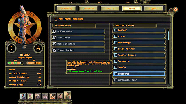 Perks are a collection of bonuses for a character or for the entire party, which you buy in the course of gaining experience - Perks - Wasteland 2 - Game Guide and Walkthrough
