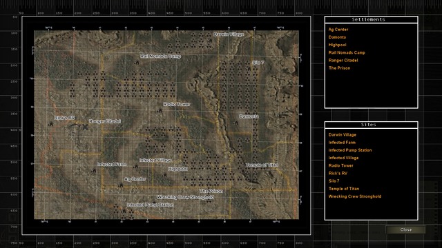Map of Arizona - Exploration of the world of Wasteland - Exploration - Wasteland 2 - Game Guide and Walkthrough