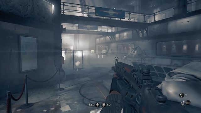 The battle on the ground floor - London Nautica - Main missions - Wolfenstein: The New Order - Game Guide and Walkthrough