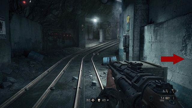 When you enter the bunker through the northern entrance, take right - Deathsheads Compound - Secrets - Wolfenstein: The New Order (coming soon) - Game Guide and Walkthrough